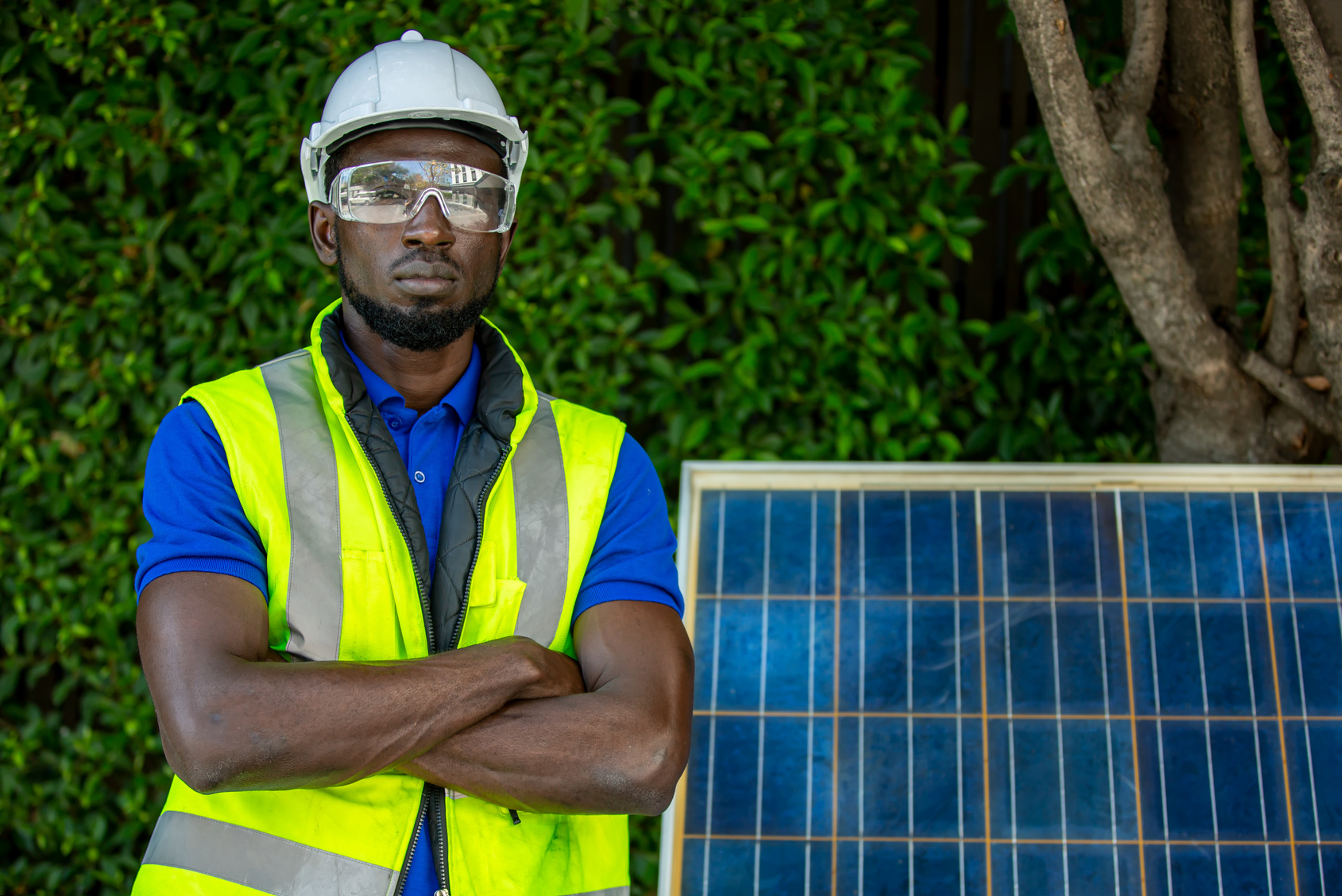 Solar Energy Engineer With  Solar Panel
