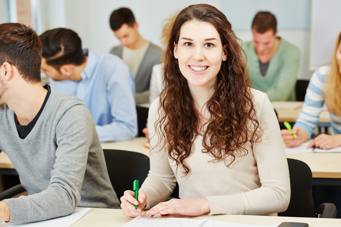 Woman Taking Aptitude Test in Assessment Center