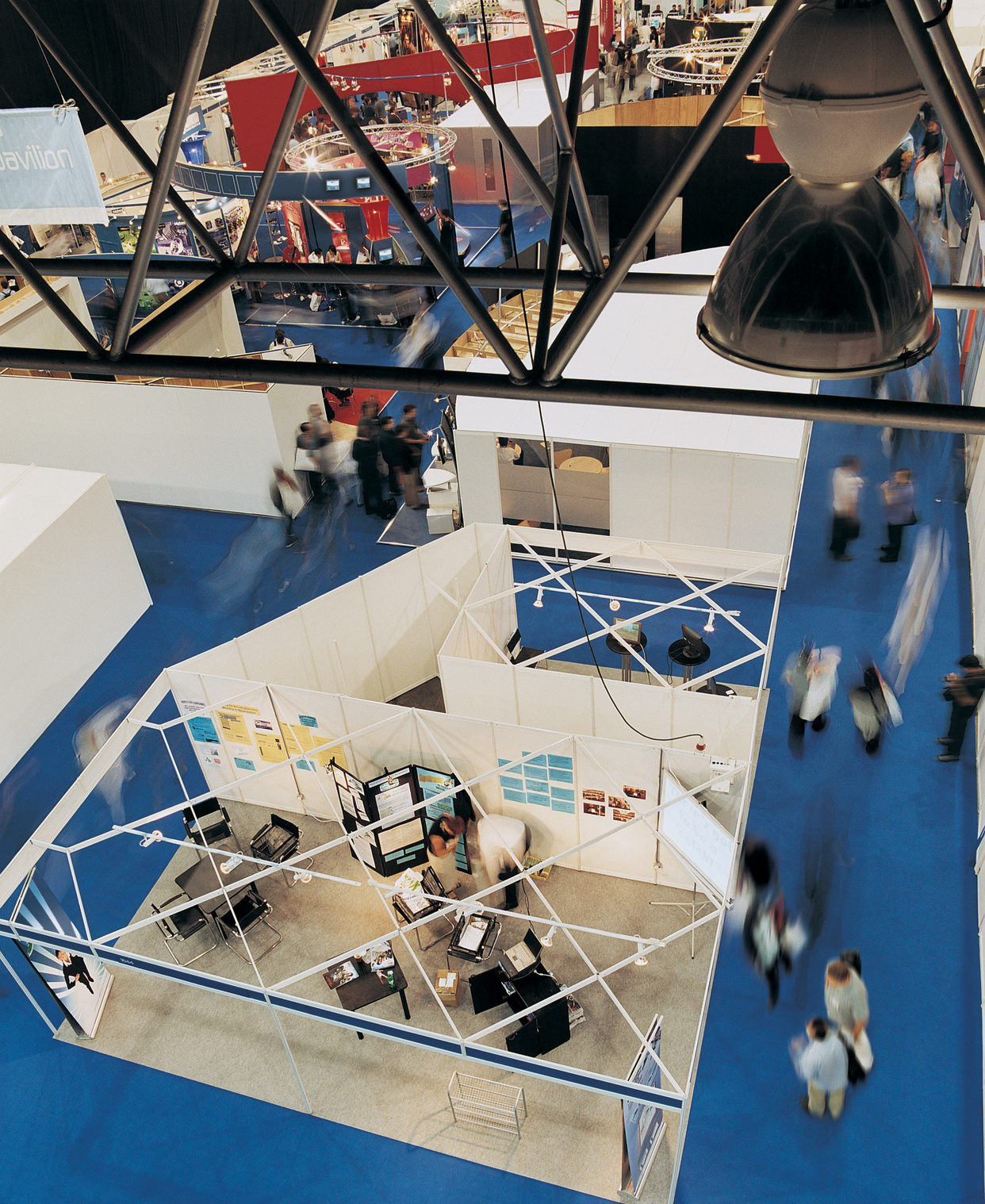 Elevated View of Stalls at a Business Exhibition