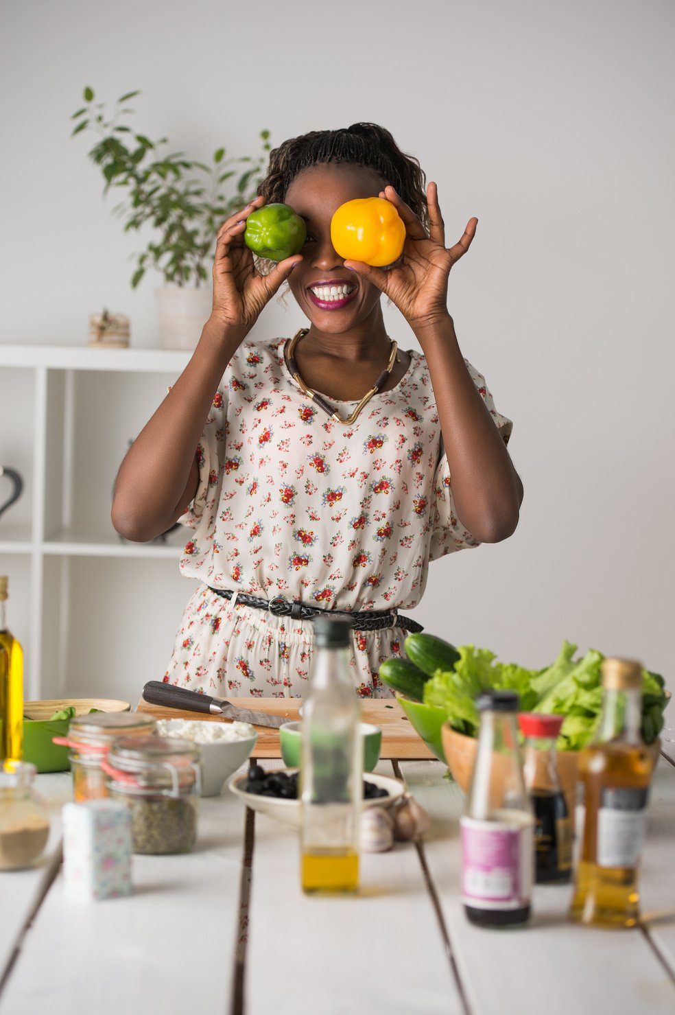 Woman Cooking Salad